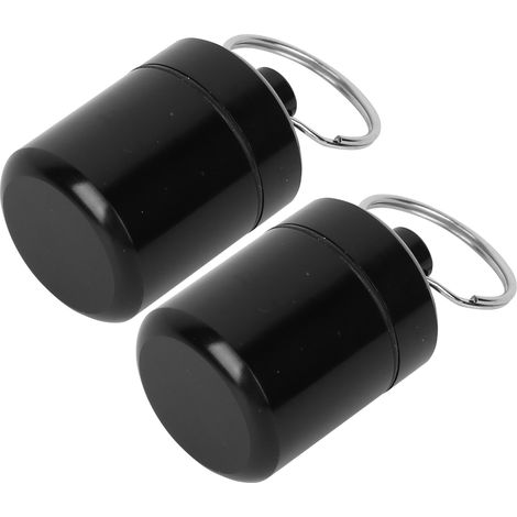 Lot de 2 mini boîtes de rangement étanches en alliage d'aluminium pour médicaments, avec anneau porte-clés, pour pièces de monnaie et bouchons d'oreilles. (1/5)
