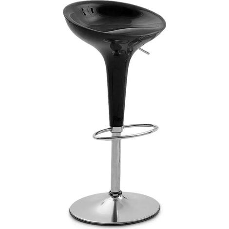 Set de 2 tabourets noirs hauteur réglable 67-88 cm