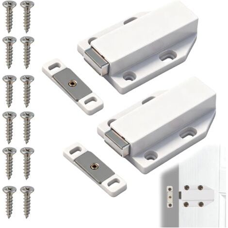 Lot de 2 Aimants Poussoir Push to Open, Loquets Magnétiques pour Portes de Placard, Tiroirs de Cuisine et Meubles, Système de Fermeture Pratique et Élégant, ﻿Installation Simple et Flexible (1/5)