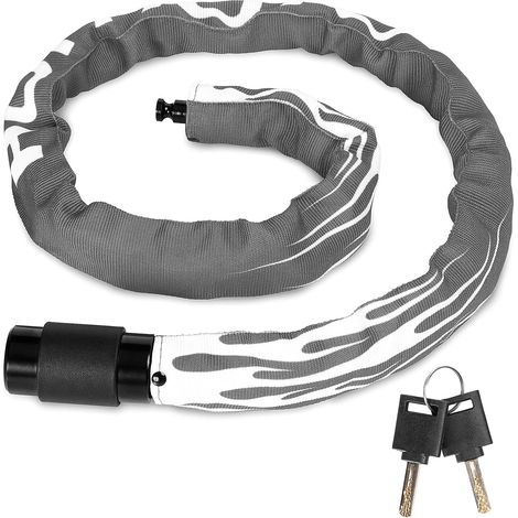 Antivol Velo, Niveau de Sécurité élevé 100CM Cadenas de Bicyclette avec clé, Antivol Moto Cadenas Velo Antivol Chaînes antivol pour Velo Electrique, Porte, Trotinette Electrique etc. (1/5)