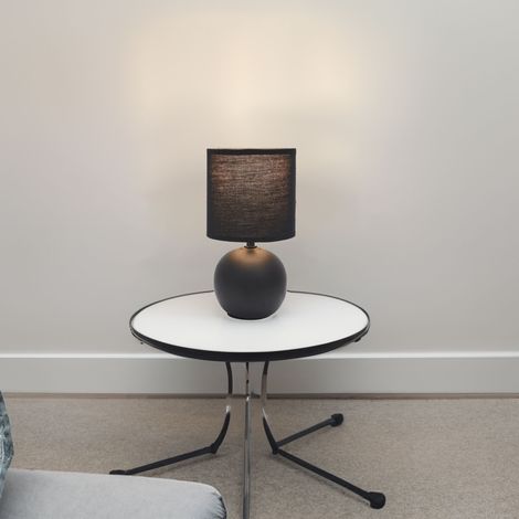 Lampe de Table - HOME DECO FACTORY - Céramique - Noir (1/2)