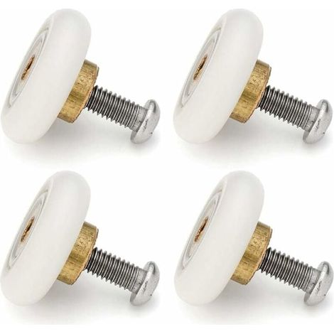Set of 4 replacement rollers for sliding shower doors, 19 mm diameter (1/3)