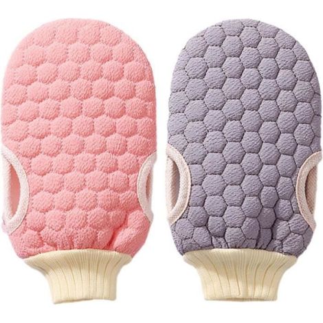 2Pcs Gant Exfoliant Corps,Gant Exfoliant Corps Poils,Gant Exfoliant Élimine Cellules Mortes De Peau – Gant De Toilette Exfoliant (1/4)
