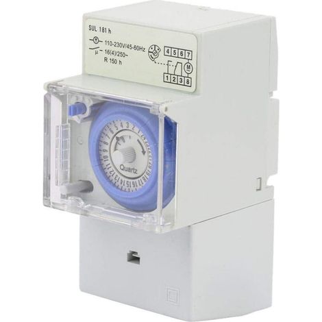 Analoger Uhrschalter, modulare Uhr, analoger Uhrschalter, elektrische Timer-Analoguhr 110–230 V SUL181H, für die Beleuchtung von elektrischen Haushaltsgeräten