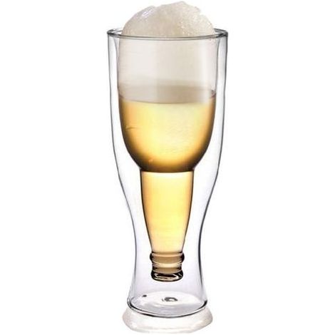 Verre à bière double paroi isotherme pour garder la bière froide, idéal pour bar à domicile (1/5)