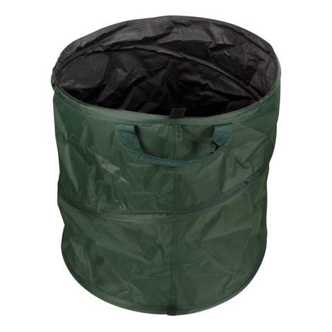 Perel Bolsa de desecho de jardín, plegable, 85 L, manijas, verde oscuro/negro, resistente al agua
