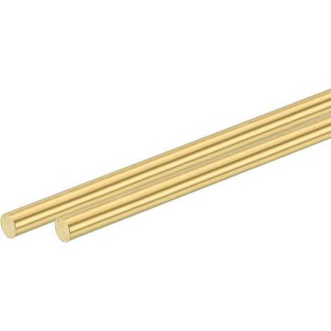 2 Pcs Round Bar Solid Brass 9/32" (7mm) Diameter, Length 12"(305mm) Brass Bar H62 for Lathe for DIY Industry Construction (1/5)