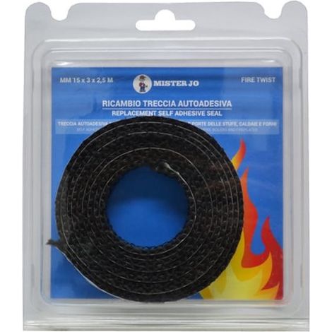 GUARNIZIONE IN FIBRA DI VETRO PER ALTE TEMPERATURE AUTOADESIVA - -mm.10x2,5 mt.