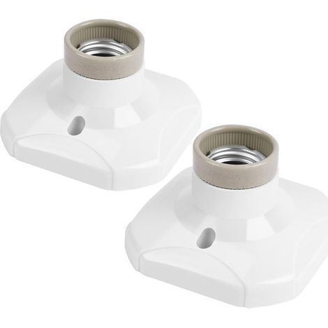 2pcs Douille Ampoule E27, Douille Ampoule E27 Plafond, Base Plafonnier Culot, Culot Ampoule AC 220-250V, Support Douille pour Base LED Blanche pour Couloirs, Escaliers, Chambres, Cuisines