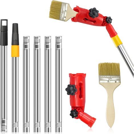 Rallonge de pinceau multi-angle, extension de pinceau de couleur, extension de pinceau multi-angle, rouleau de peinture rétractable pour hauts plafonds, murs, outils de peinture d'angle et de (1/5)