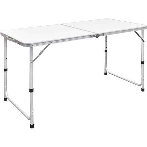 Table de camping pliable Table de Jardin - Hauteur réglable Aluminium 120x60 cm BV682369 - BonneVie (1/5)