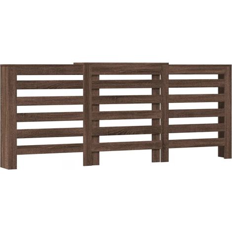 Cache-radiateur moderne avec étagère décorative 205 x 21,5 x 83,5 cm en bois d'ingénierie marron (1/5)