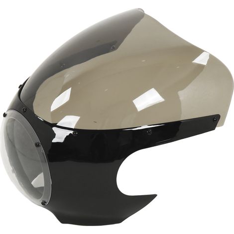 Écran pare-brise 7 pouces pour phare rond moto, masque en verre ABS fumé, protection tête de fourche, casque anti-vent, accessoire universel (1/5)