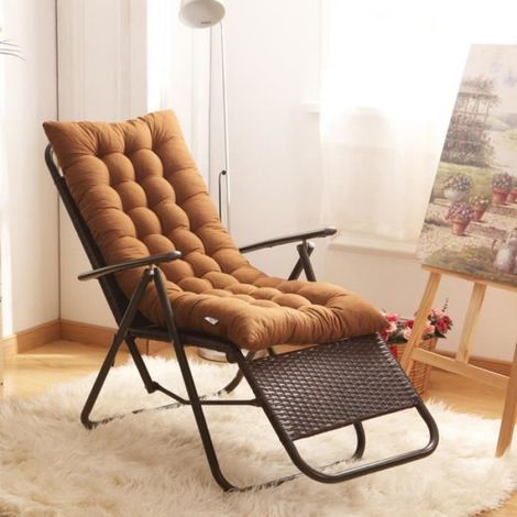 1 Coussin de chaise longue, 125x48x8 cm, rembourré polyester, résistant UV, imperméable, pour jardin (1/4)