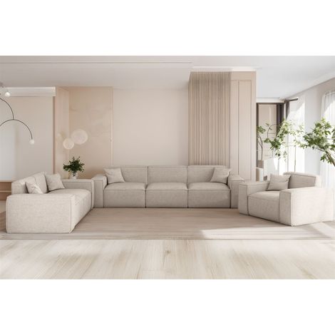 Sofaset Designersofa CELES PREMIUM 3-2-1 in Stoff Artico Creme (1/5)
