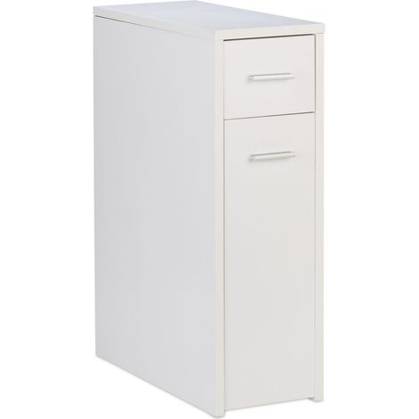 Armadio stretto con cassetti per angoli 40 x 30 x 90 cm design pratico atmosfera accogliente in legno bianco 130008166