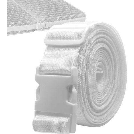 1 pezzo - materassi - legante per materasso - connettore per materasso - cinghia di collegamento per materasso - Per 2 materassi e basi letto - Per casa e hotel - 10 cm di lunghezza - bianco (1/5)