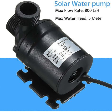 Pompe de circulation d'eau 24 V CC pour bassin, moteur sans balais, débit 800 l/h, longueur 5 m. (1/2)