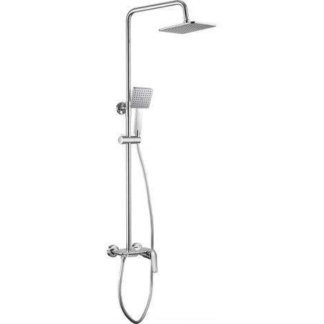 Ensemble de douche de pluie Boro à montage en surface avec robinet chromé anticalcaire (1/3)