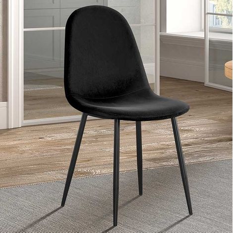 Chaise Valeska velours - noir (1/5)