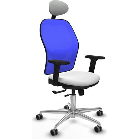 Sedia da ufficio piqueras y crespo Jorquera blu bianco alluminio (1/2)