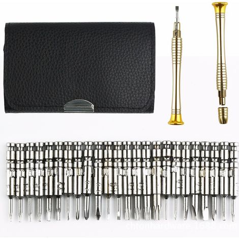 Tournevis Précision Mini 25 en 1 Kit de Tournevis Outils de Réparation pour iphone, Portable Laptop, Montre, Bijoux, Jouets, Lunettes etc Set avec étu (1/4)