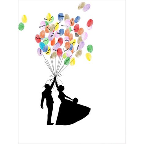 Livre d'or invités créatif motif peinture empreinte doigt mariage anniversaire déco murale toile fibre chimique 30x40 cm kit 1 livre + boîte tampon 6 couleurs (1/5)