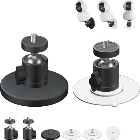 Support Mural pour caméra de sécurité pivotant à 360°, et Toutes Les caméras de Surveillance avec Trou de vis Standard de 1/4 Pouce, Base adhésive ou magnétique (1/5)