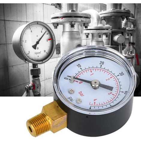 Manomètre - 0-60 Psi - Raccord Bspt 1/8 Pouces - Boîtier Métal - Pour Air Huile Eau - 1 Pièce (1/5)