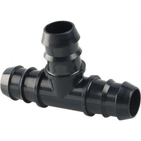Té cannelé pour tube 16 mm – Raccord pour circuit d'arrosage – Plastique durable – Connexion efficace et durable – Netafim