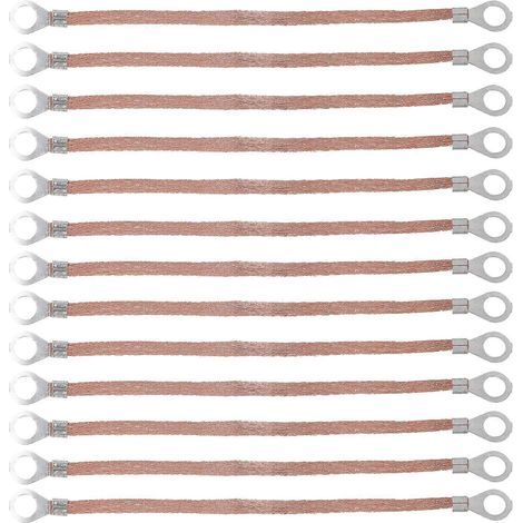 100 pièces de câble de connexion plat tressé en cuivre pour équipements haute tension-20X1.5X0.1CM-Yellow (1/4)