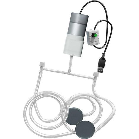 Pompes à air USB pour aquarium - Mini pompes à air portables USB pour aquarium - Double tête - Interrupteur de vitesse