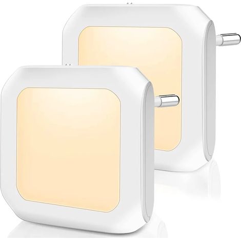 4 veilleuses LED, réglables, détecteur crépusculaire, blanc chaud, pour escaliers, chambres, couloirs (1/5)