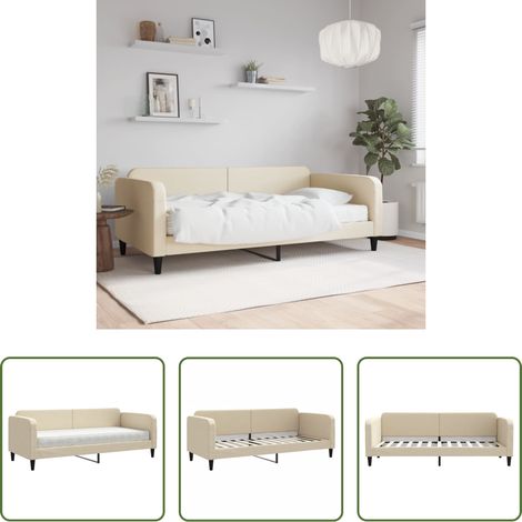 vidaXL Sofa - Tagesbett mit Matratze Creme 80x200 cm Stoff (1/5)