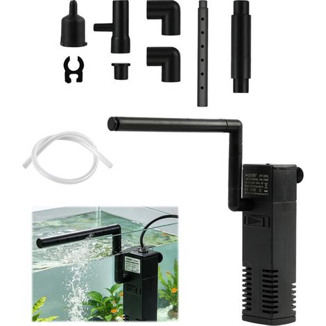 Filtre Interne pour Aquarium Pompe de Filtration Silencieuse avec Système d'Oxydation Débit Réglable 3W (1/5)