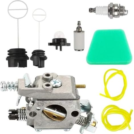 Compatible avec carburateur 545081885, filtre à air 530037793, bouchon d'huile 530057236 et bouchon de carburant de rechange pour Poulan 2375 1950 2050 2055 2075 2150 2455 0 225 0 P3416 (1/4)
