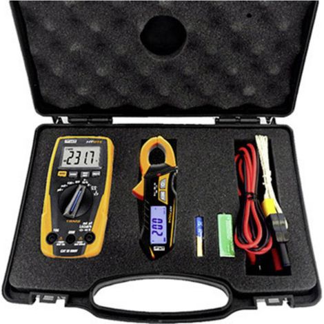 HT Instruments e-KIT Multimetro portatile, Pinza amperometrica digitale CAT III 600 V Display (Counts): 4000