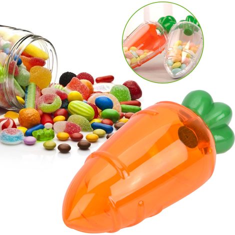 12er-Packung Süßigkeitenboxen in Karottenform (transparent orange) – ideal als Geschenk zur Hochzeit oder Babyparty (1/5)
