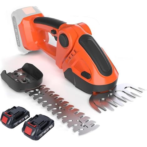 Trimmer De La Haie sans Fil 2-en-1 avec Cisaillement d'herbe, Batterie 24v 1500mah, Pales en Acier Inoxydable De 22 Cm Et 13 Cm, 13000 TR/Min, Tête Réglable à 90 °, pour Pelouse, Arbustes Garniture (1/5)