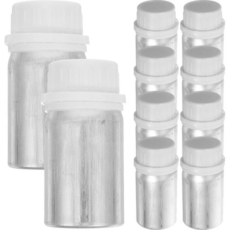 Flacons Échantillons avec Bouchon à Vis Anti-vol 50ml en Aluminium Lot de 10 et Joint Étanche pour Usage Professionnel et Stockage Cosmétique (1/5)