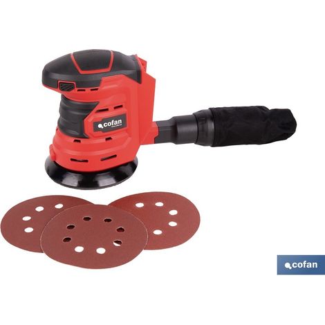 Ponceuse orbitale sans fil 20 V 10 000 tr/min avec base de 125 mm, chargeur et batterie non inclus (1/4)