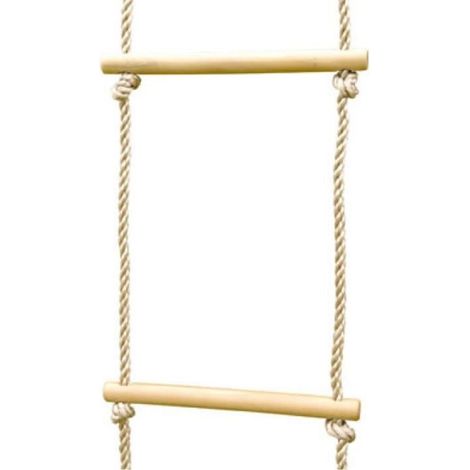 Trigano – Corde échelle 1,9m/2,5m – Corde polypropylène traitée anti-UV – 6 barreaux en hêtre sans nœuds de 30 cm – Longueur totale 2,25 m (1/7)