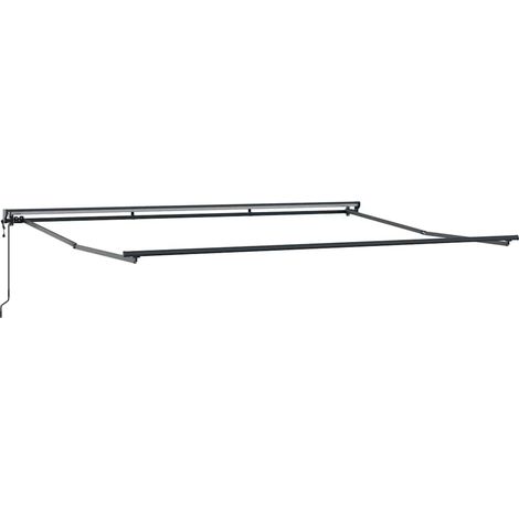 Cadre d'auvent Réglable Anthracite 4,5 × 3 m Acier