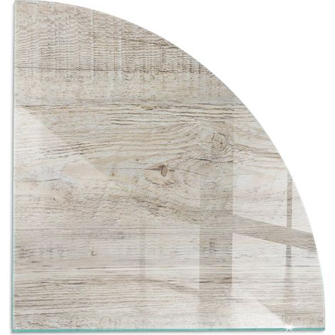 Funkenschutz Glasplatte Funkenschutzplatte für Kamin Ofenglas Gehärtetem Glas Bodenplatte Kaminglas Helle Holzstruktur 1/4 100x100 cm