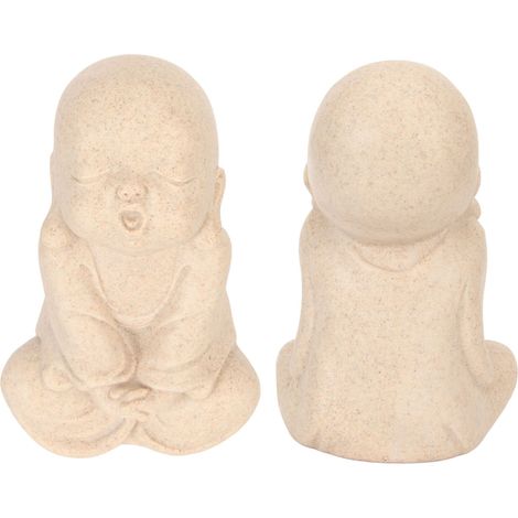 Petite statue de moine avec socle antidérapant, sculpture décorative de Bouddha, mignonne et vivante, pour salon de thé, meuble ou aquarium. (1/5)