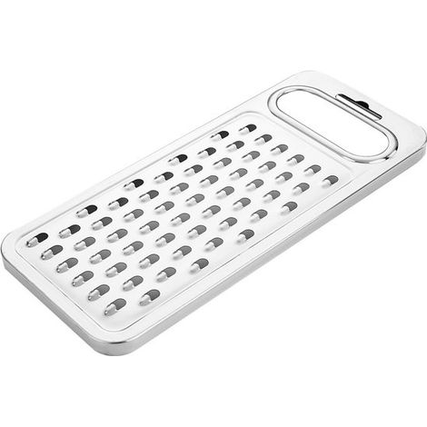 Rallador plano multifuncional de una sola pieza, fabricado en acero inoxidable con cuchilla de ralladura grabada, para pelar frutas, Plata 2 (1/5)