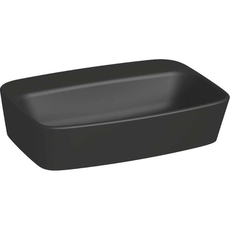 Jika Lyra plus - Aufsatzwaschbecken, 55x40 cm, ohne Überlauf, ohne Hahnloch, mattschwarz H8183827161121 (1/2)