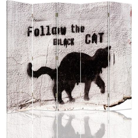 Paravento bilaterale, Seguire il gatto nero - 180x170 (1/5)