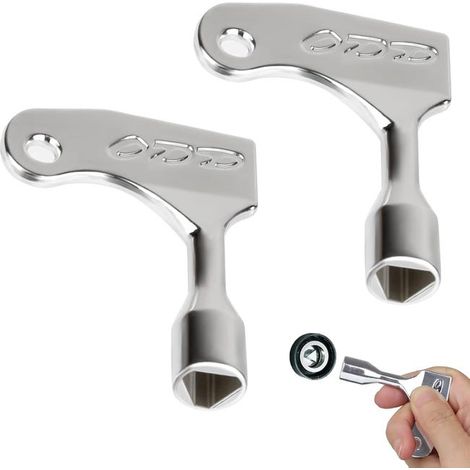 Clé Triangle Poubelle Professionnelle 2pcs Clé Triangulaire Armoire Électrique Zinc Robuste Clef Pompier Ouverture Compteur Eau Coffret (1/5)