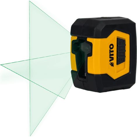 Niveau Laser de poche 2 lignes Vertes Portée 20 m VITO Intérieur extérieur 2 piles fournies